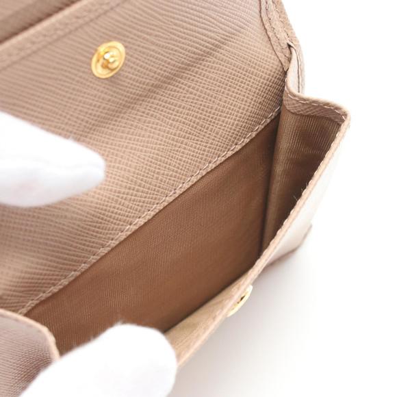 PRADA Beige Saffiano Leather Bi-fold Wallet 1MV204QHHF0236 - Picture 6 of 6